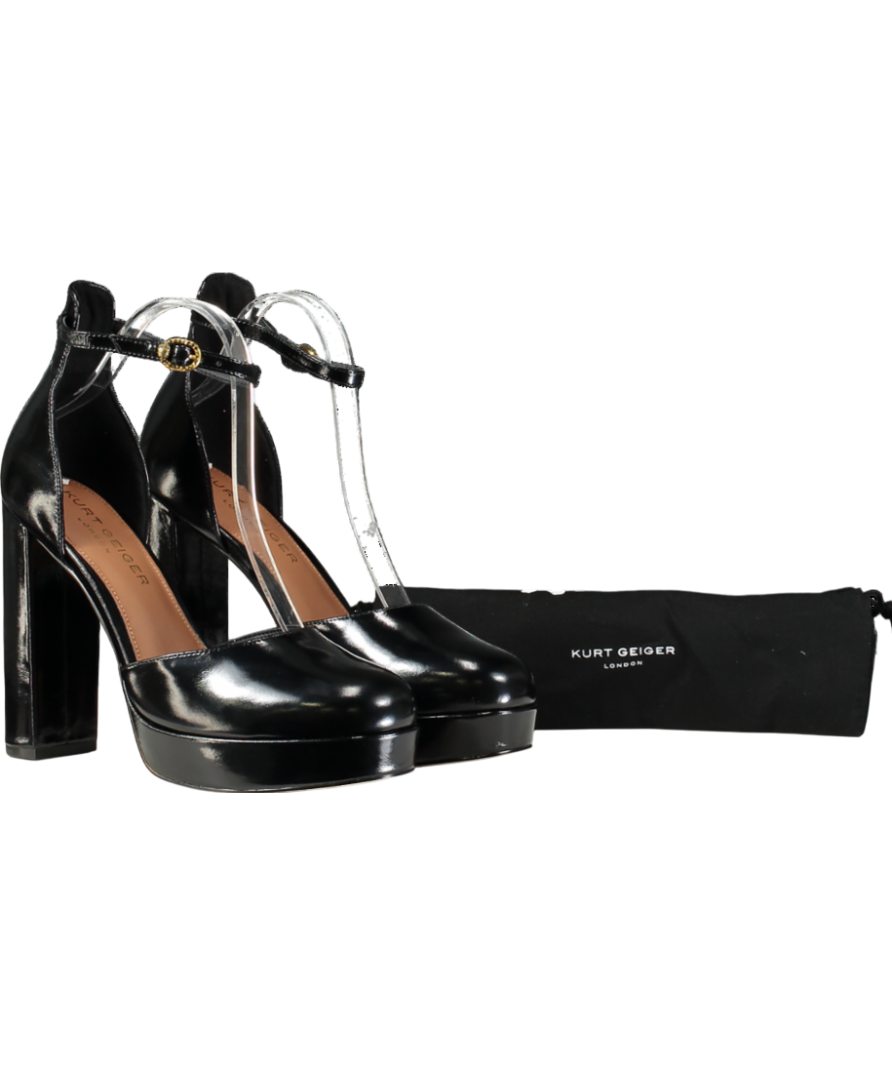 Kurt Geiger Black Shoreditch Platform-heel Leather Courts UK 8 EU 41 👠