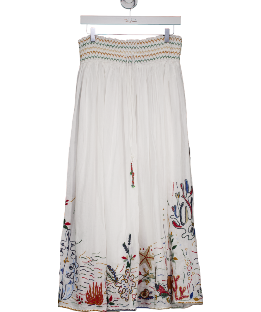 ZARA White Embroidered Sea Motif Skirt UK L
