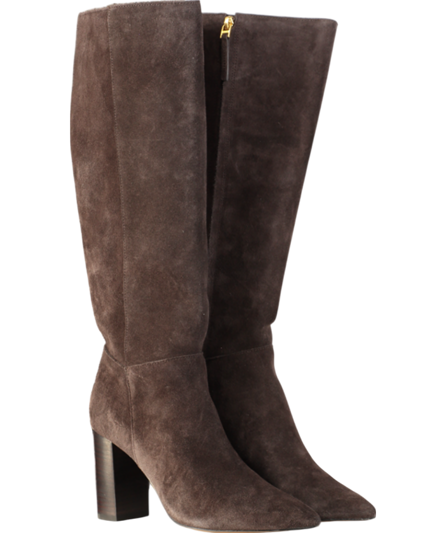 REISS Brown Bianca Block Heeled Knee Boot UK 5 EU 38 👠