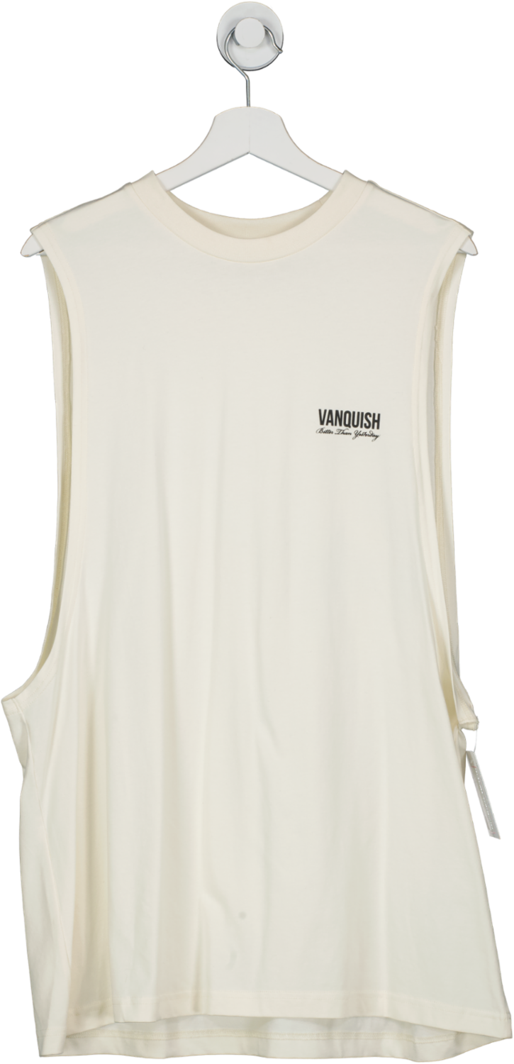 Vanquish Cream Worlds Greatest Athletes Sleeveless T Shirt UK L