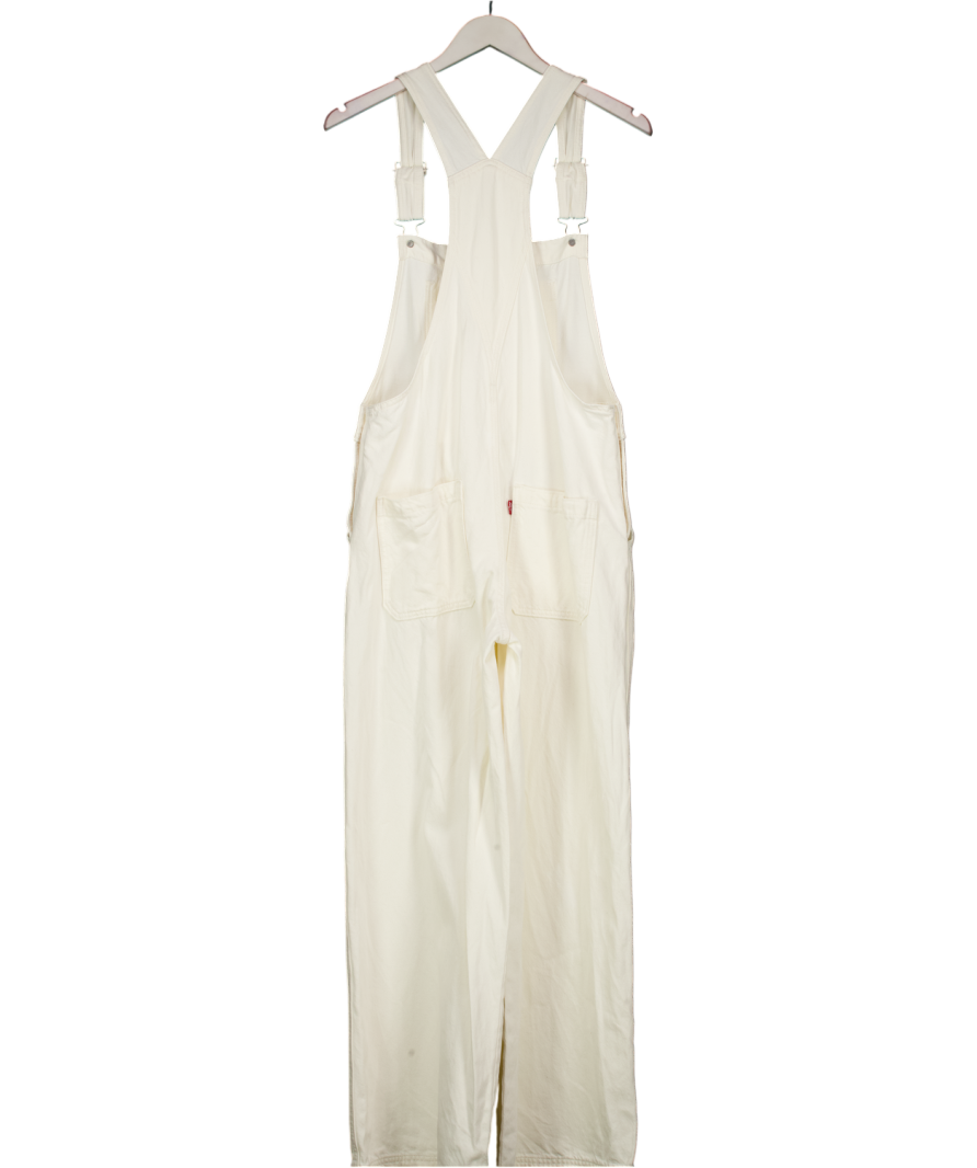 LEVI'S Ecru White Oversized Overalls Dungarees UK M