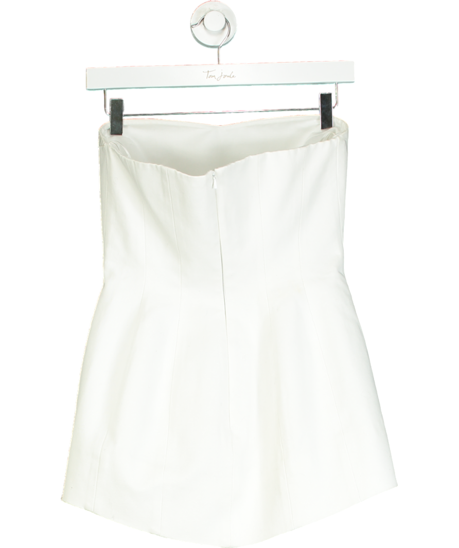 Rosie Assoulin White Bustier Strapless Top UK S