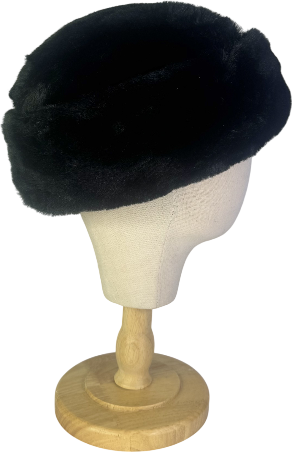 Alberta Ferretti Black Faux-fur Hat UK M