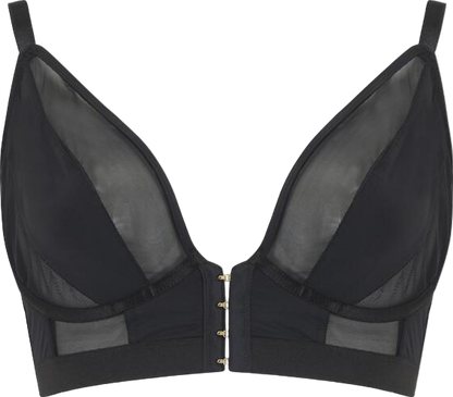 Pour Moi Black India Front Fastening Underwired Bralette UK 32D