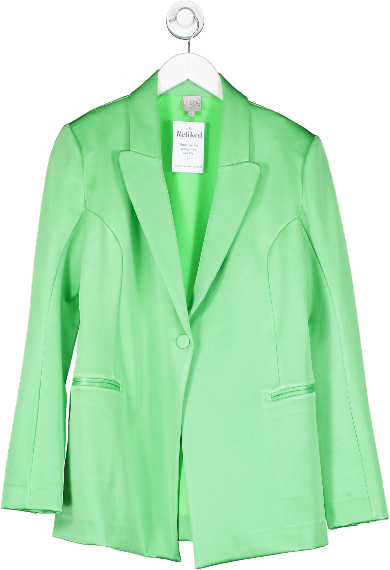 HANNE BLOCH Green Satin Blazer One Size