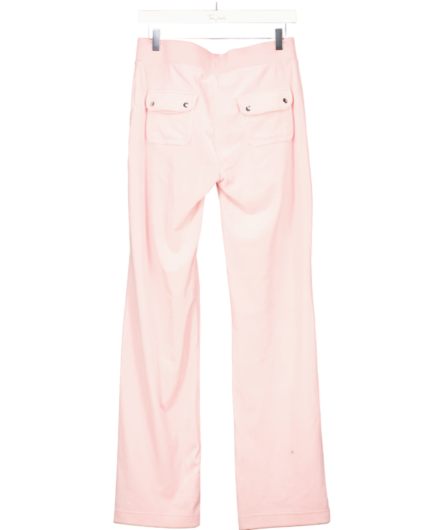 Juicy Couture Juicy Pink Low Rise Flare Classic Velour Track Pant UK M