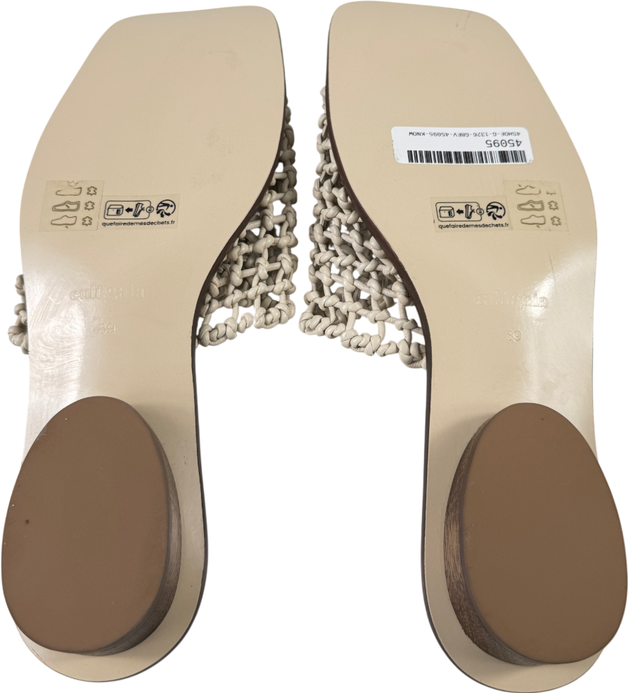 CULT GAIA Off- White 25mm Merida Mule Shoes UK 6 EU 39 👠