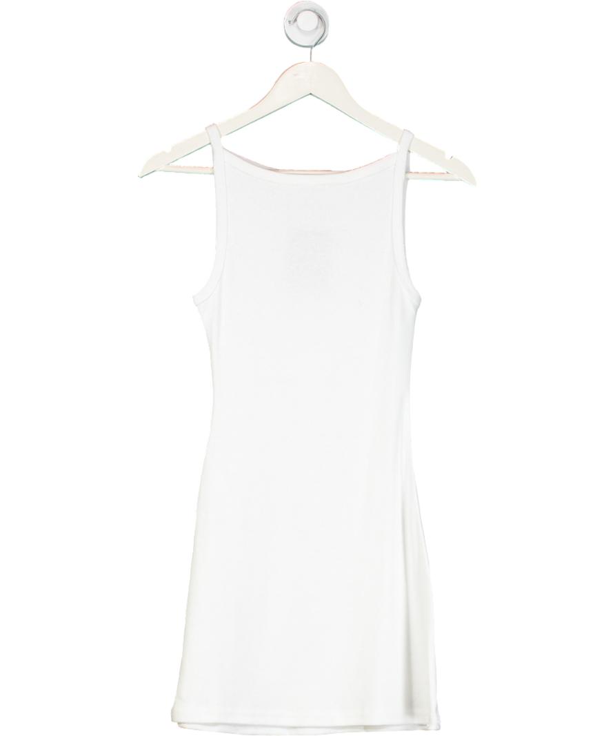 Los Angeles Apparel White Heavy Rib Spaghetti Mini Dress UK S