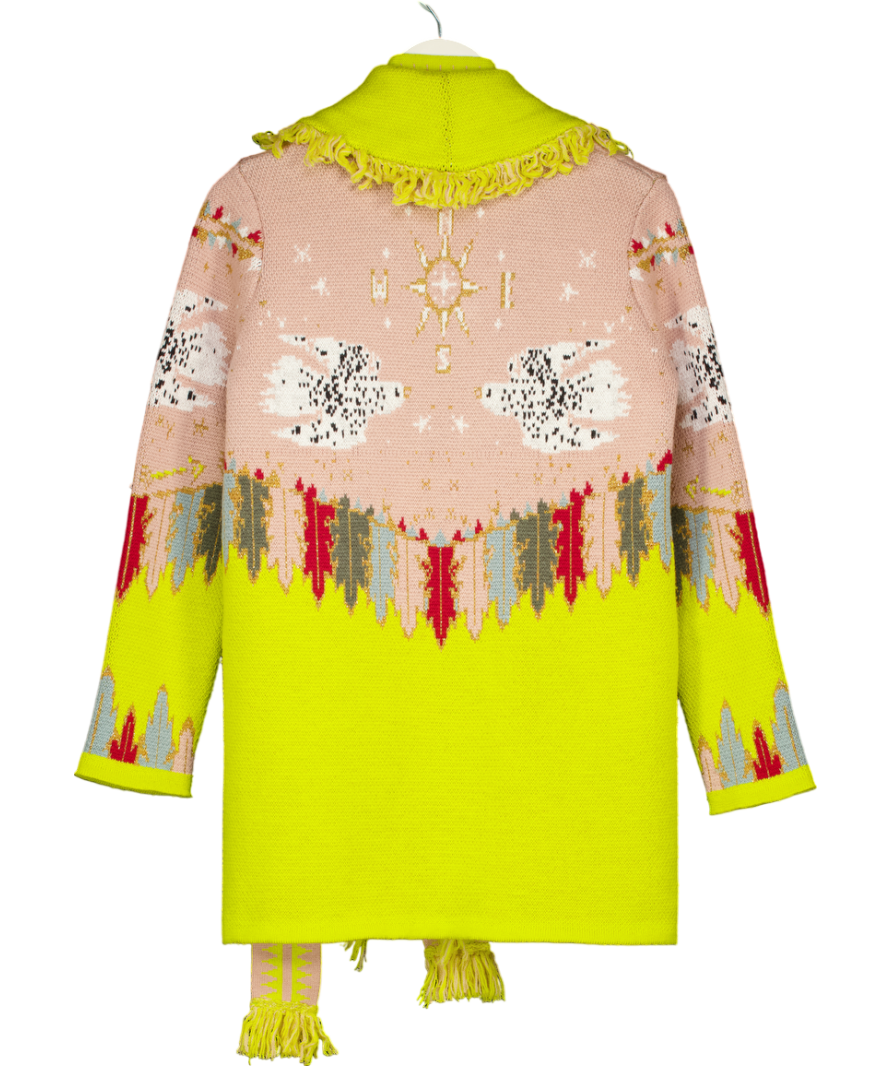 Hayley Menzies Pink / Yellow The Drifters Wool Belted Cardigan UK XS