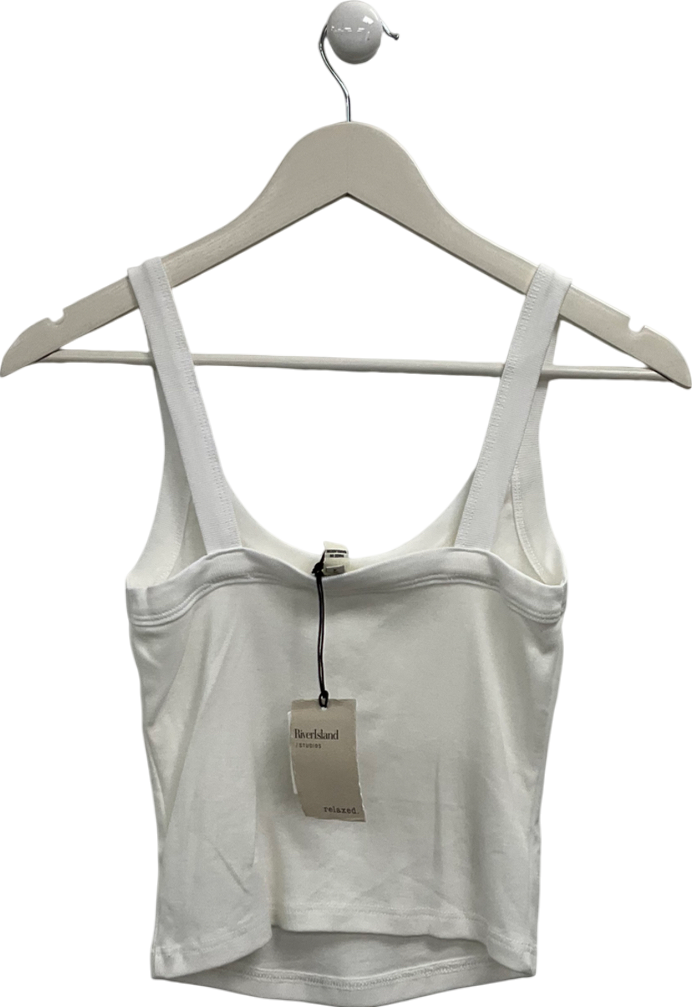 River Island White Classic Vest UK 8