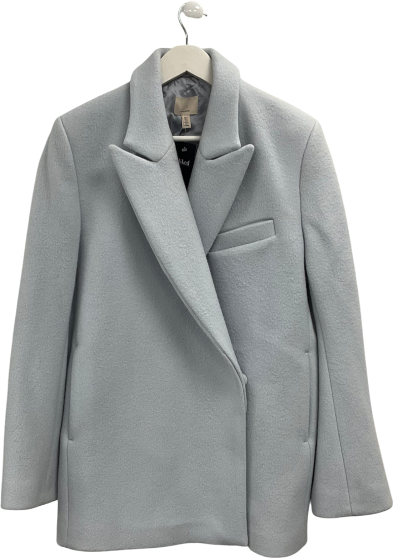 H&M Blue Wool Blend Coat UK S