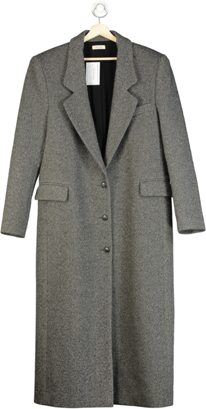 The Mannei Greenock Herringbone Wool-blend Coat In Grey UK 10