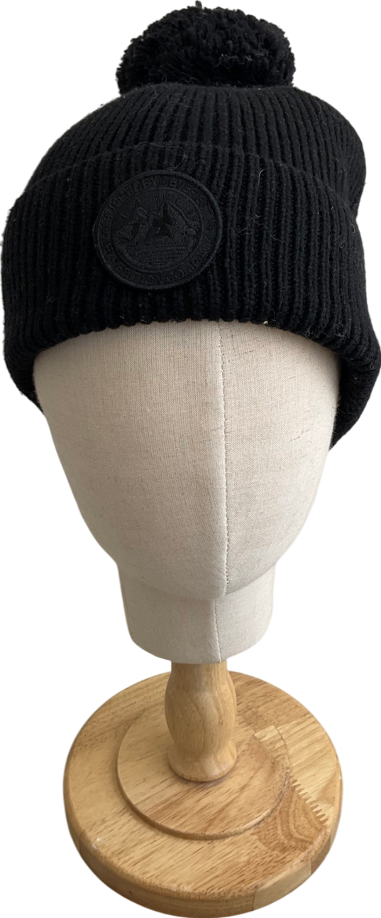 Superdry Black Wool Blend Bobble Hat One Size