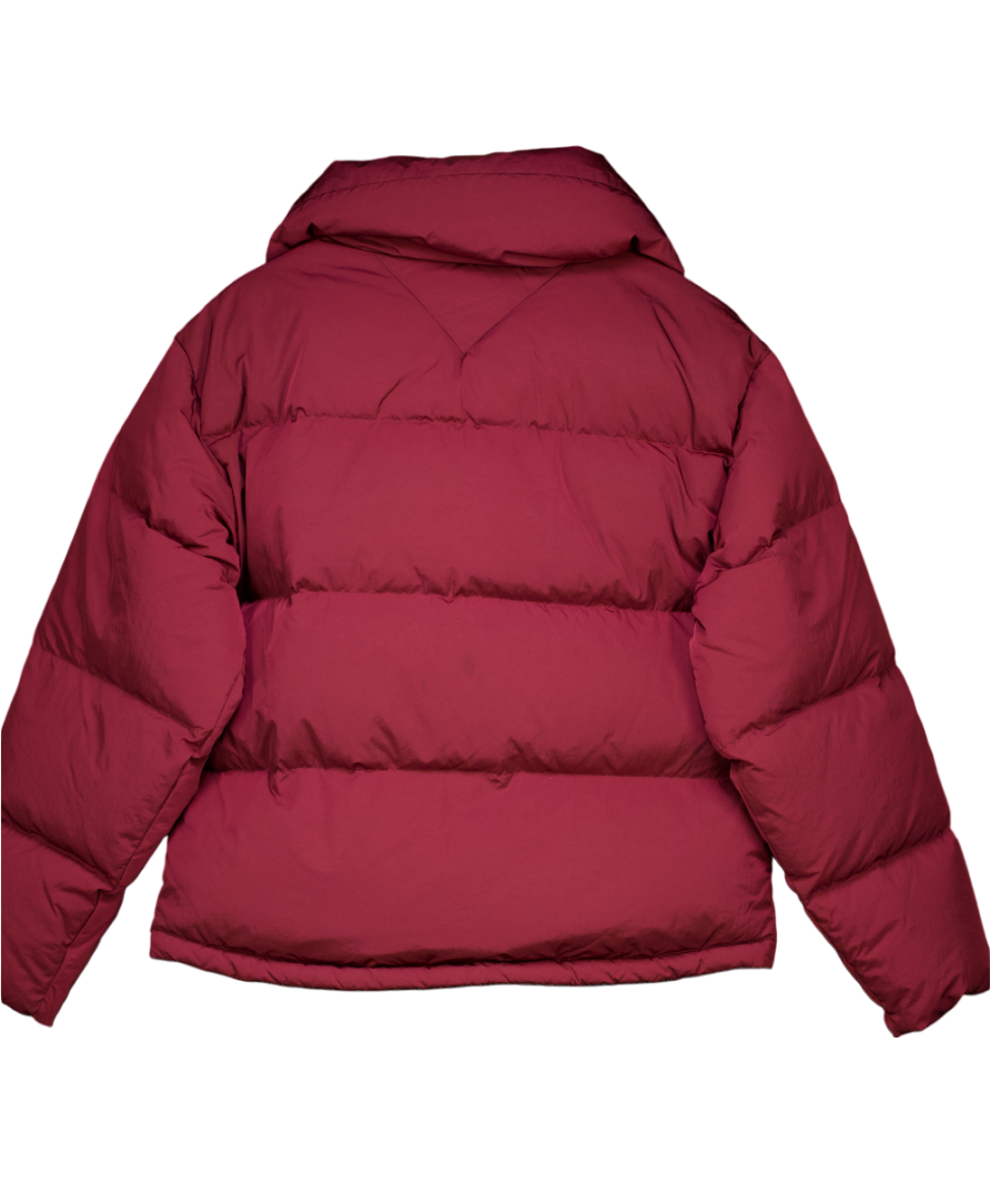 Tommy Hilfiger Red Embossed Button Down Oversized Jacket UK XS/S