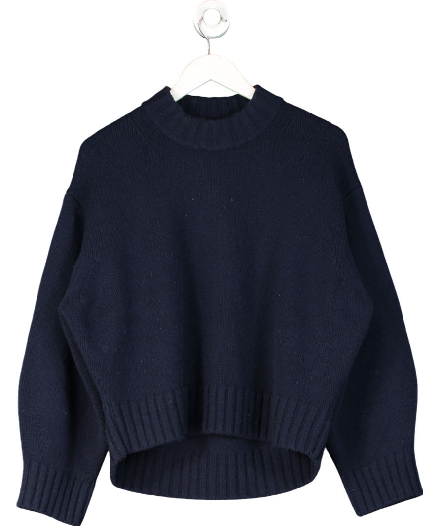 cos Blue Chunky Pure Cashmere Sweater UK S