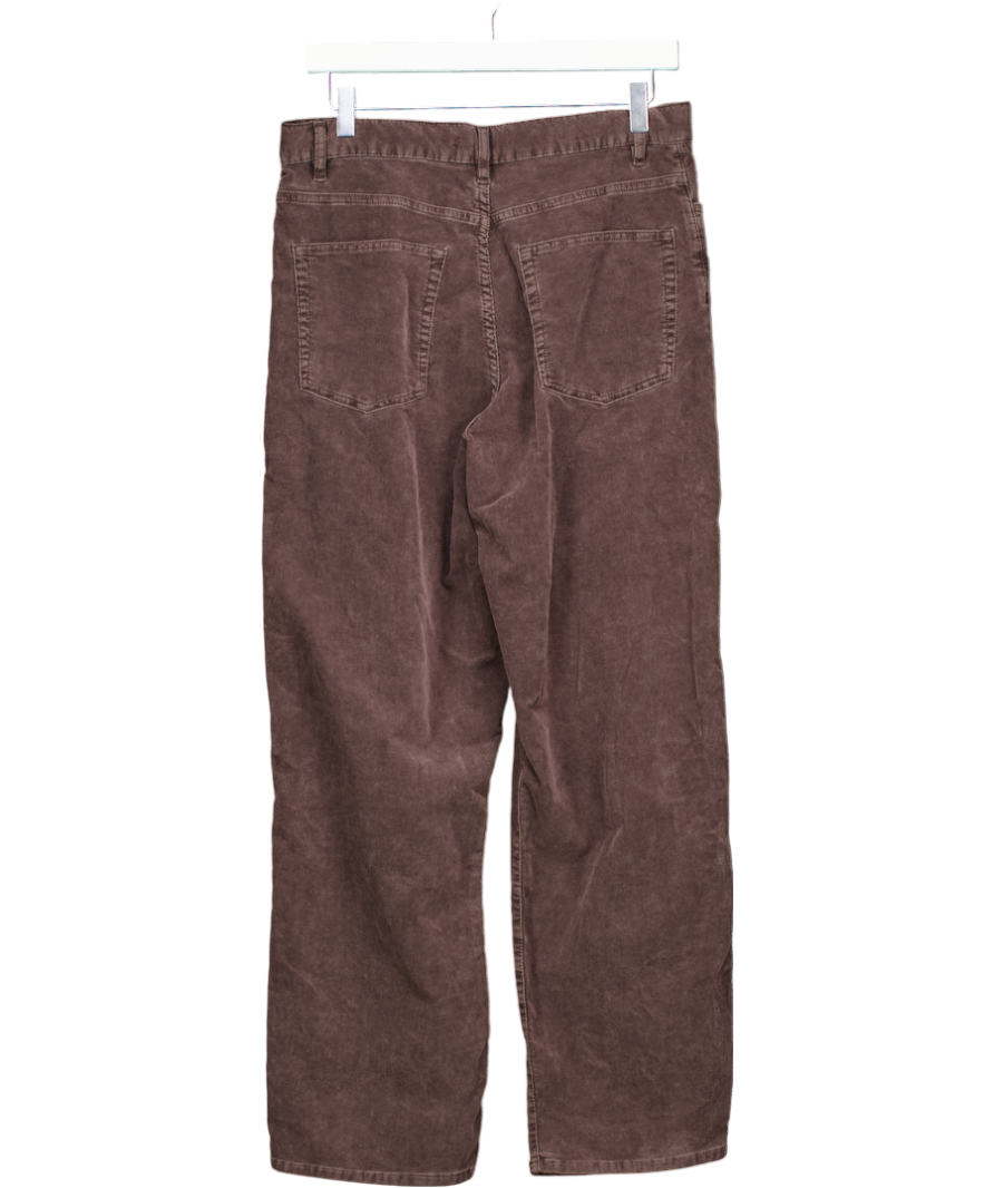 Sessun Brown Velvet Cruise Straight Leg Trousers UK 14