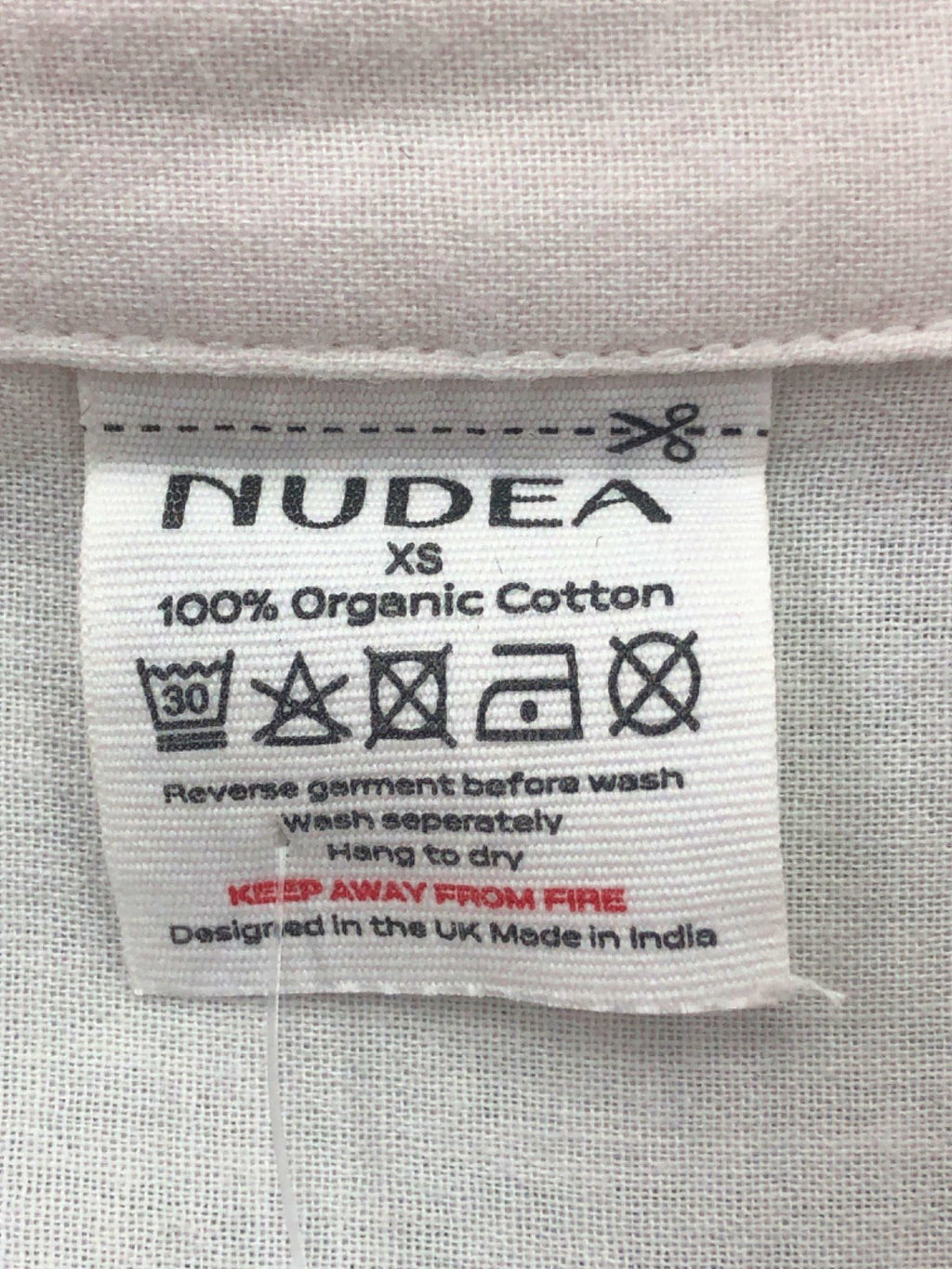 Nudea White Organic Cotton Shirt UK XS