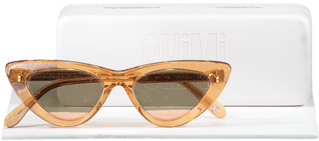 Chimi Brown Cat Eye Sunglasses Peach  in case