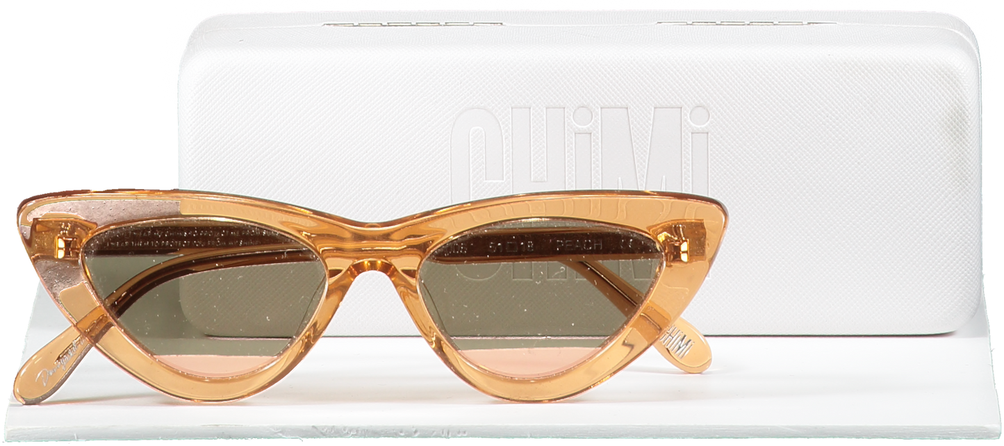 Chimi Brown Cat Eye Sunglasses Peach  in case