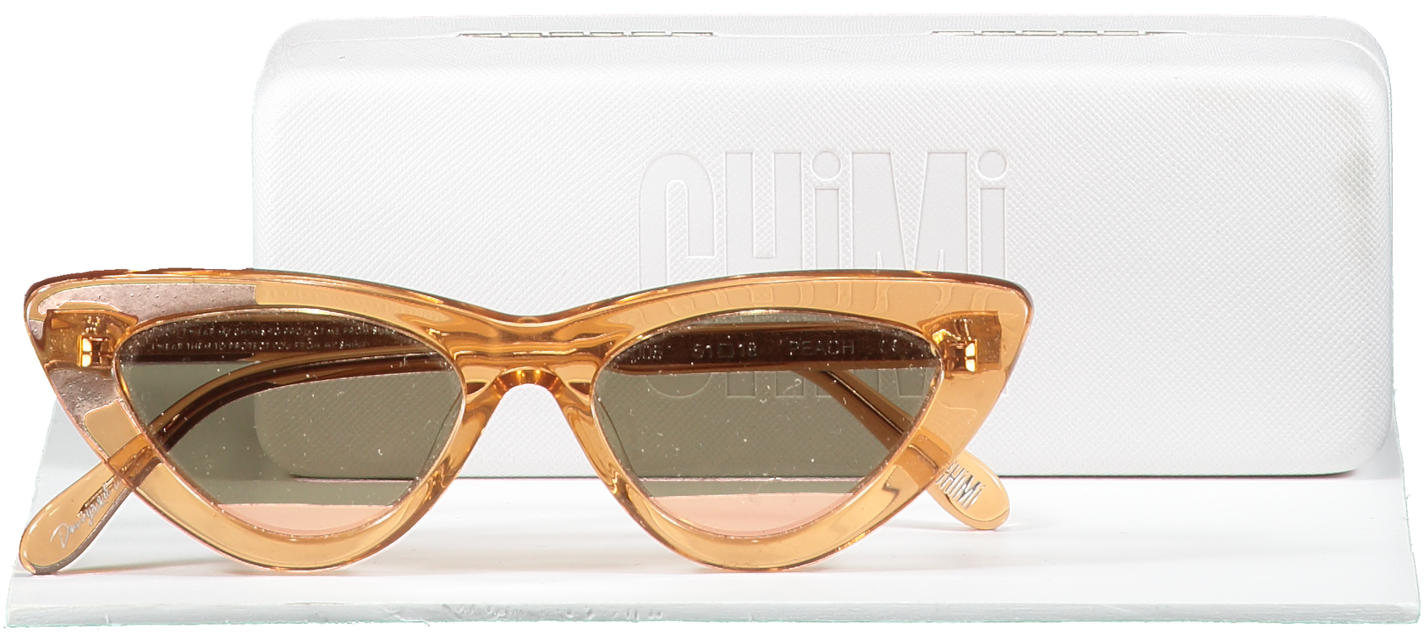 Chimi Brown Cat Eye Sunglasses Peach  in case