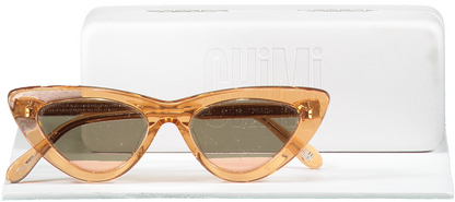 Chimi Brown Cat Eye Sunglasses Peach  in case