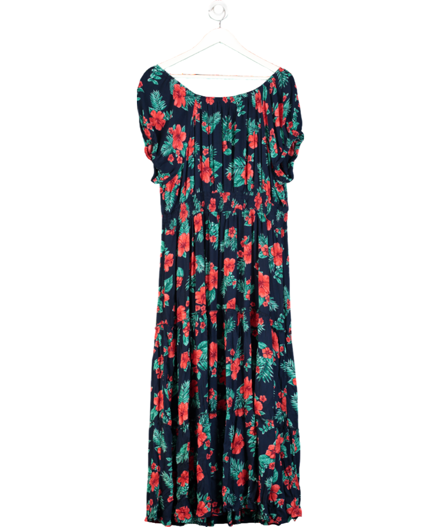Yours Blue Hibiscus Flower Print Maxi Dress UK 22