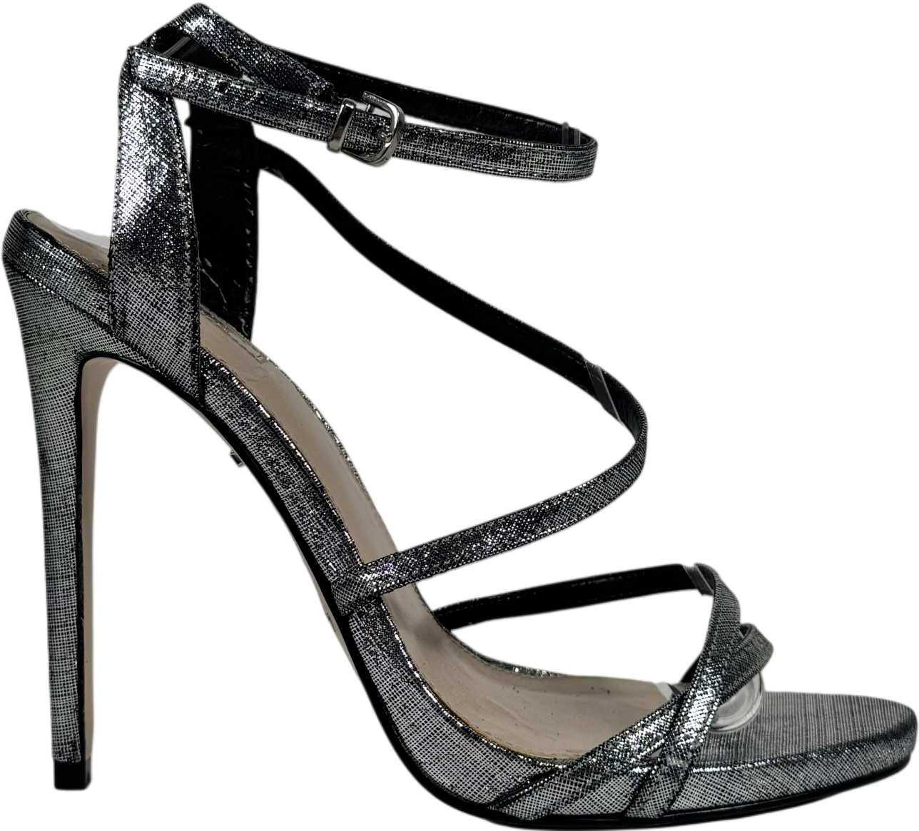 Carvela Metallic Silver Strappy Heels UK 6 EU 39 👠