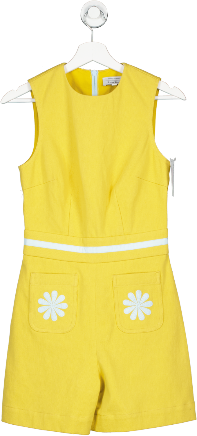 & Other Stories Yellow X Sindiso Khumalo Structured Cotton Playsuit UK 6