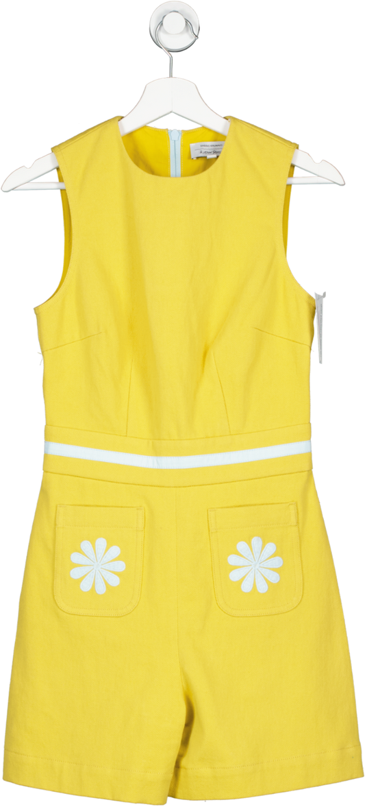 & Other Stories Yellow X Sindiso Khumalo Structured Cotton Playsuit UK 6