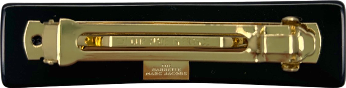 Marc Jacobs Black Crystal-embellished Logo Barrette Hair Clip