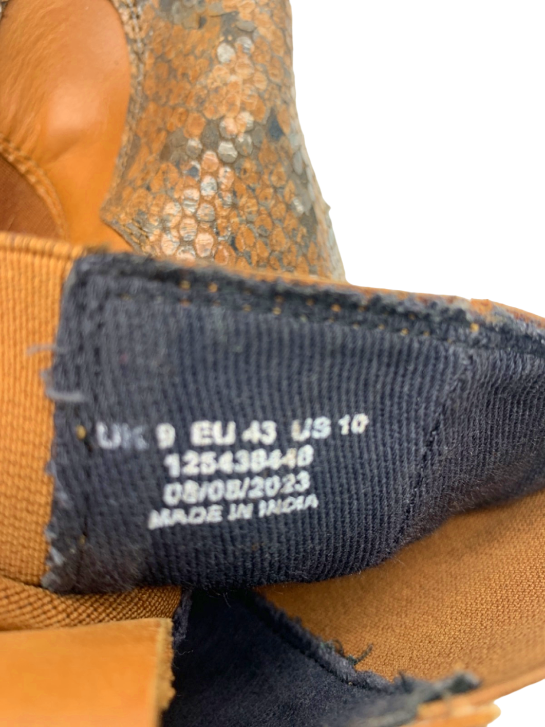 Brown and Black Snake Print Cowboy Boots UK 9