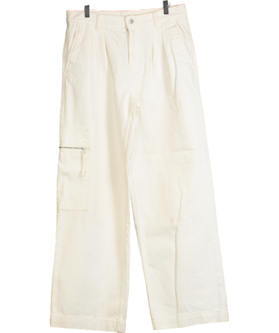 MANGO White Pocket Wide Leg Jeans UK 12