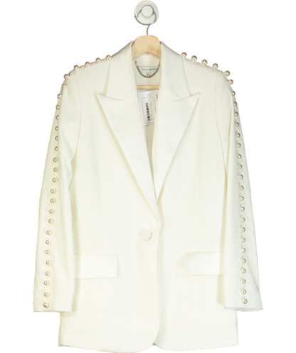 Nadine Merabi Charlotte White Pearl embellished Blazer UK 6