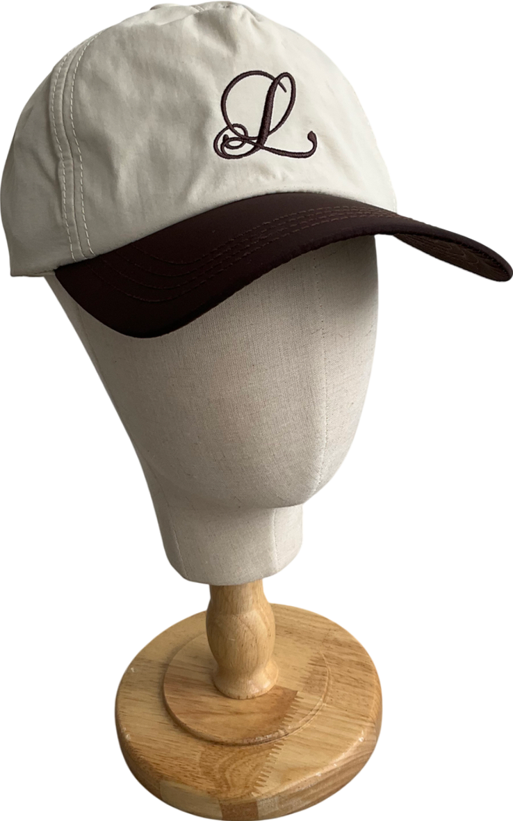Lanes Studio Beige Embroidered Baseball Cap One Size