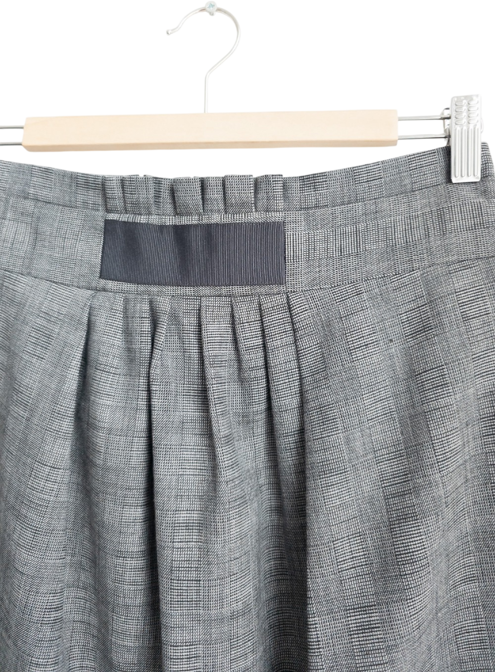 BETTY JACKSON Grey Check Wool Blend Skirt UK 10