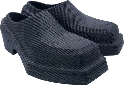 Matthew Schuetz Black Textured Slip-On Shoes Size UK 9