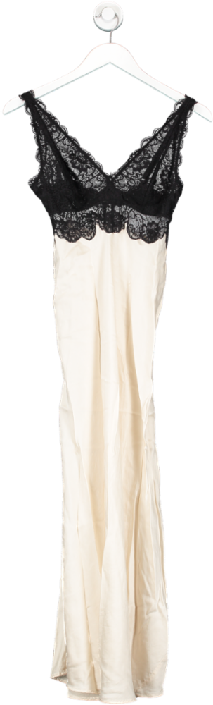 NK IMODE Cream Morgan Iconic Bust-support Long Silk Gown UK S