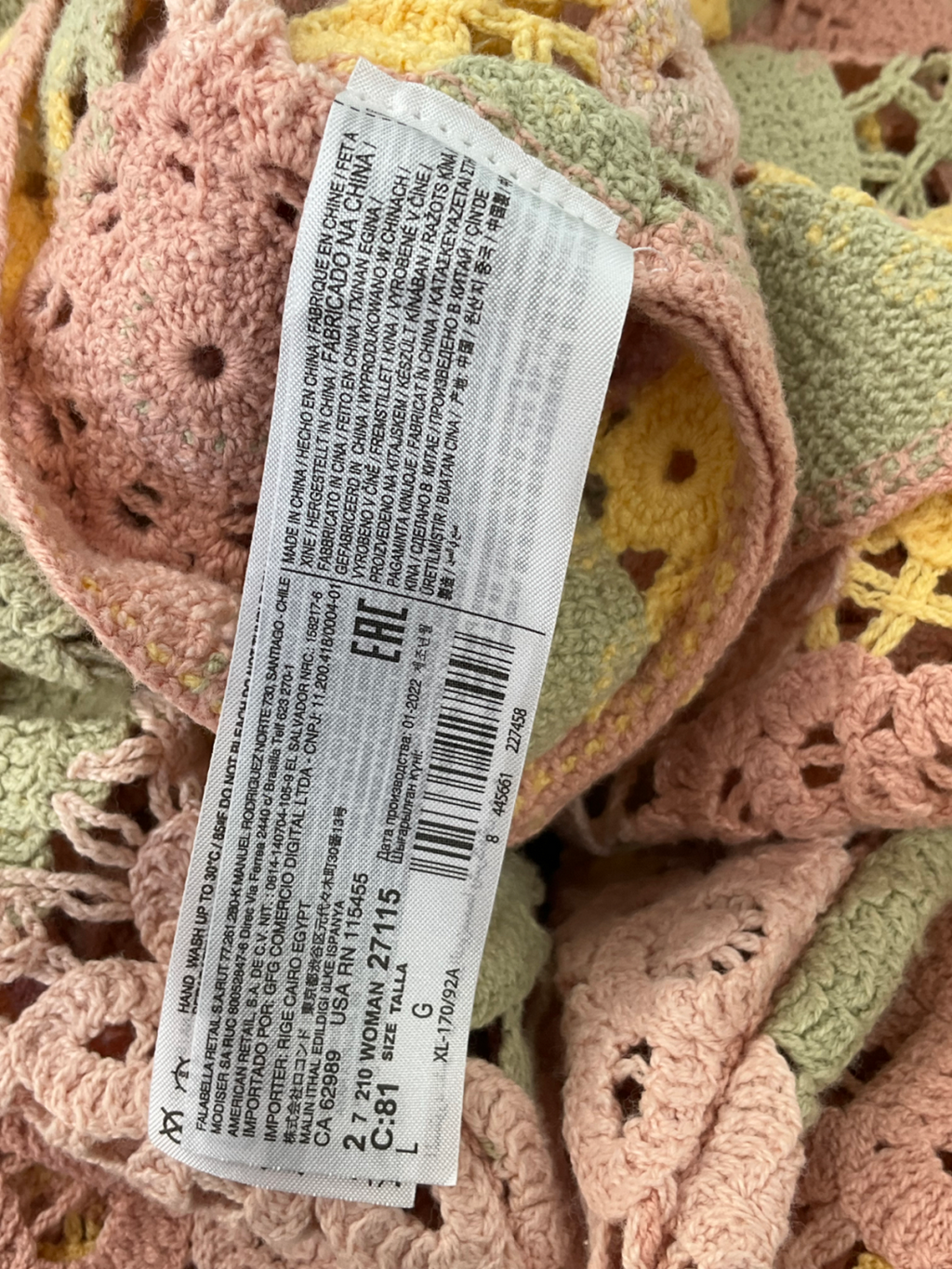 MNG Pink Cotton Crochet Sweater UK L
