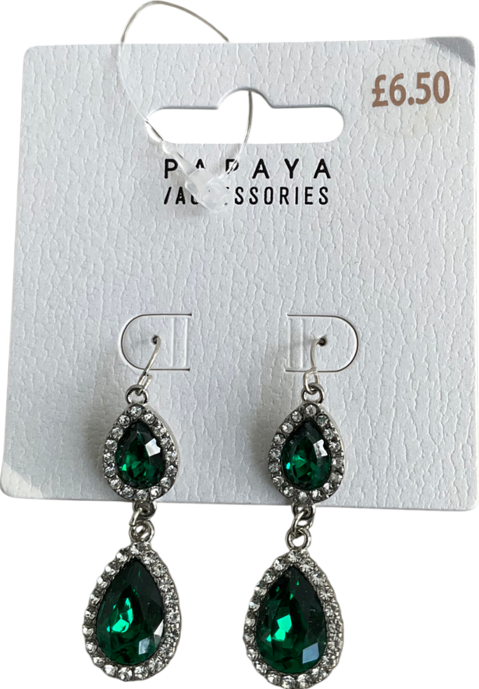 Matalan Metallic Drop Dimante Earrings