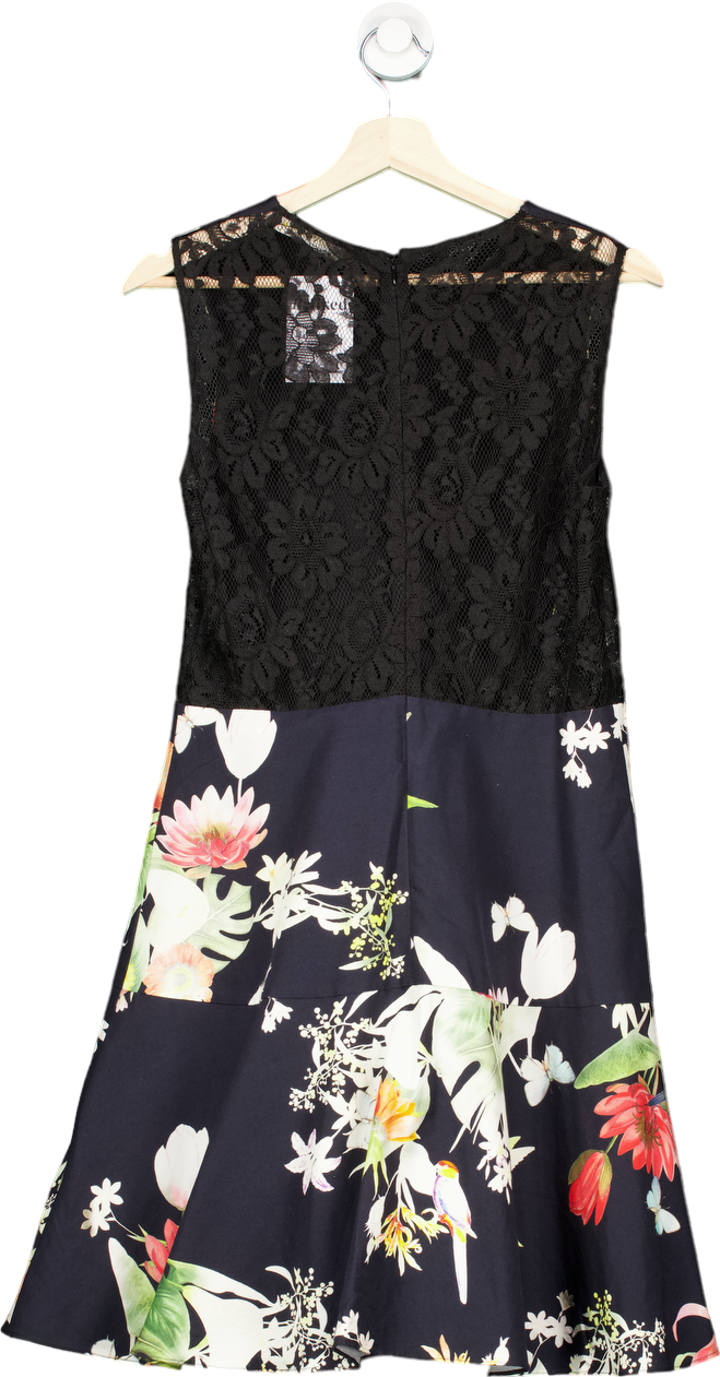 Clements Ribeiro Black Floral Dress UK 12