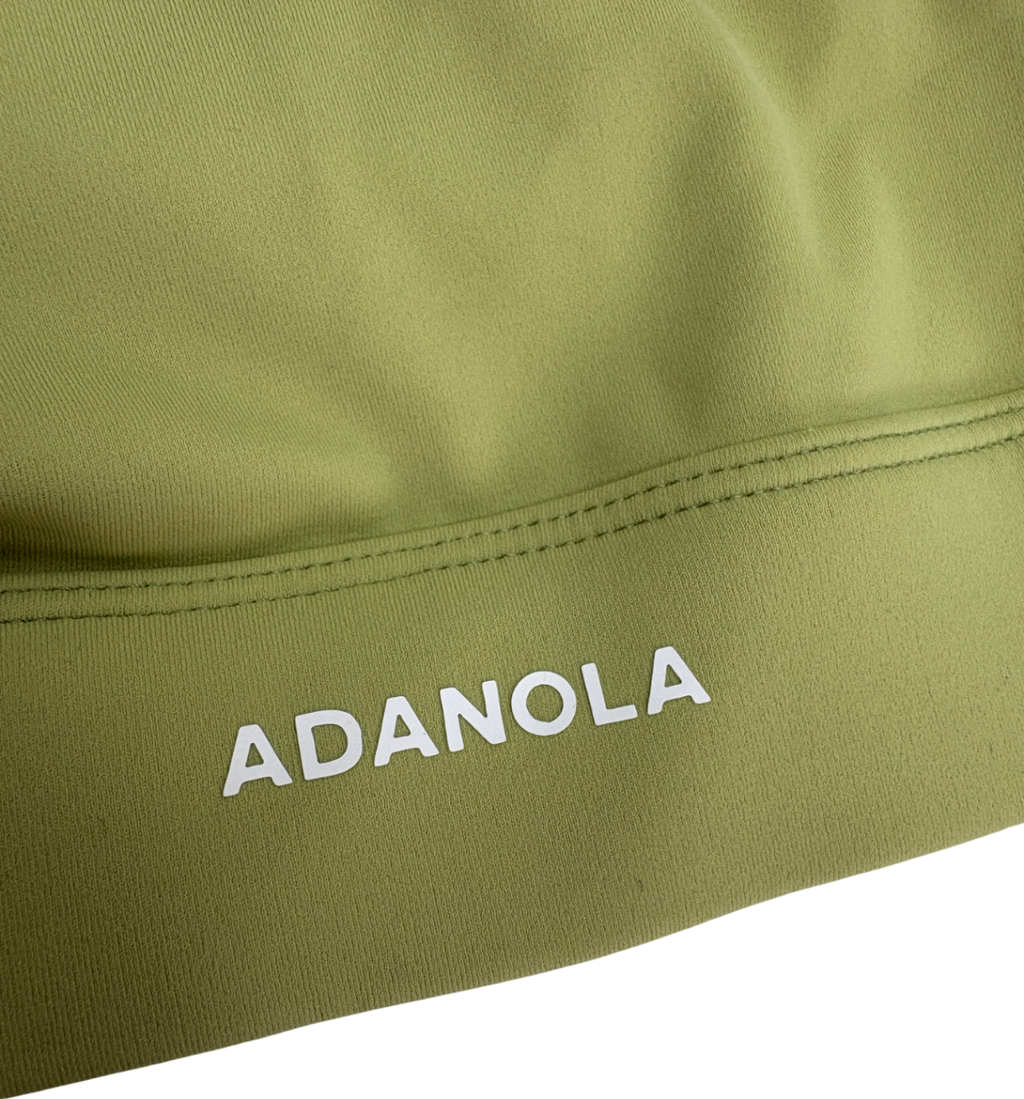 Adanola Green Crossover Back Crop Top And Leggings Set UK S