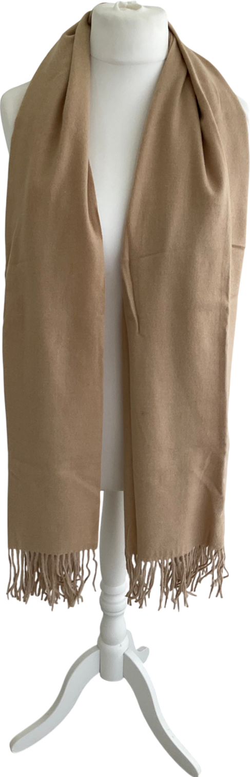 Beige Wool Look Scarf One Size