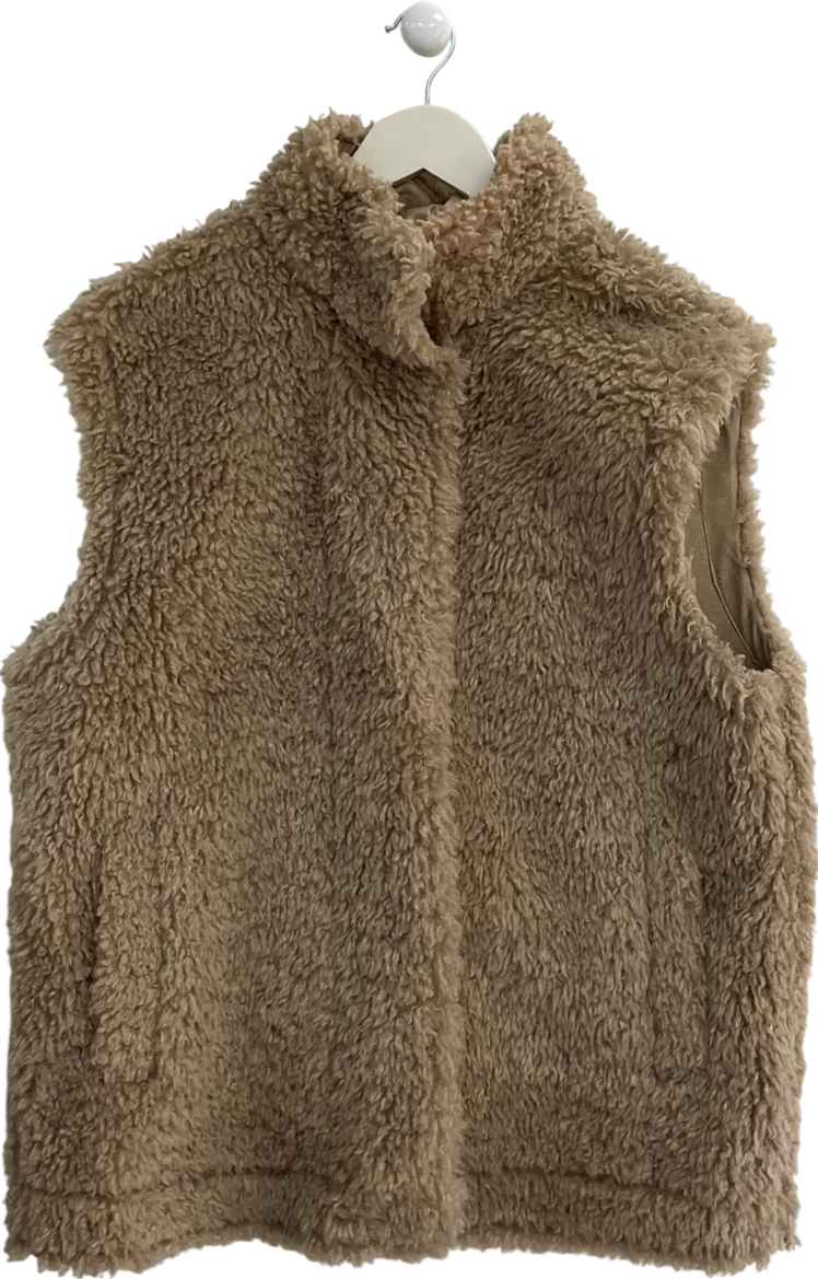ASOS Beige Oversized Faux Fur Gilet UK 8
