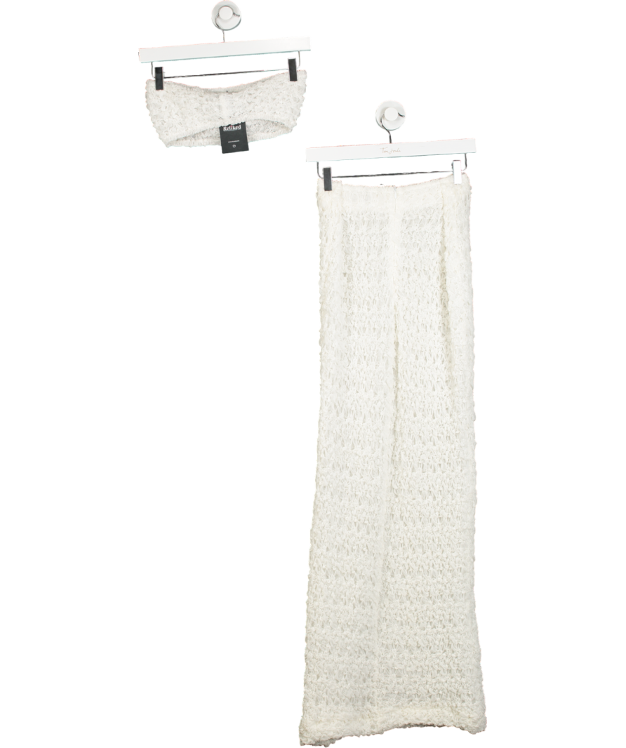 Halden Cream Venus Bandeau Top And Maxi Skirt Set UK XS