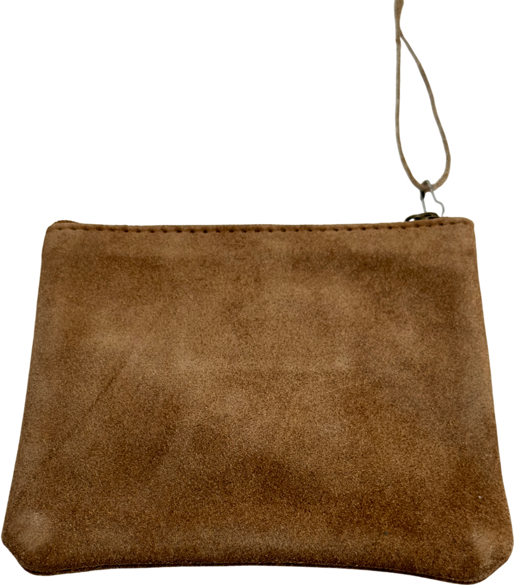 HOLIDAYLIFE Tan Brown Suede Leather Star Purse