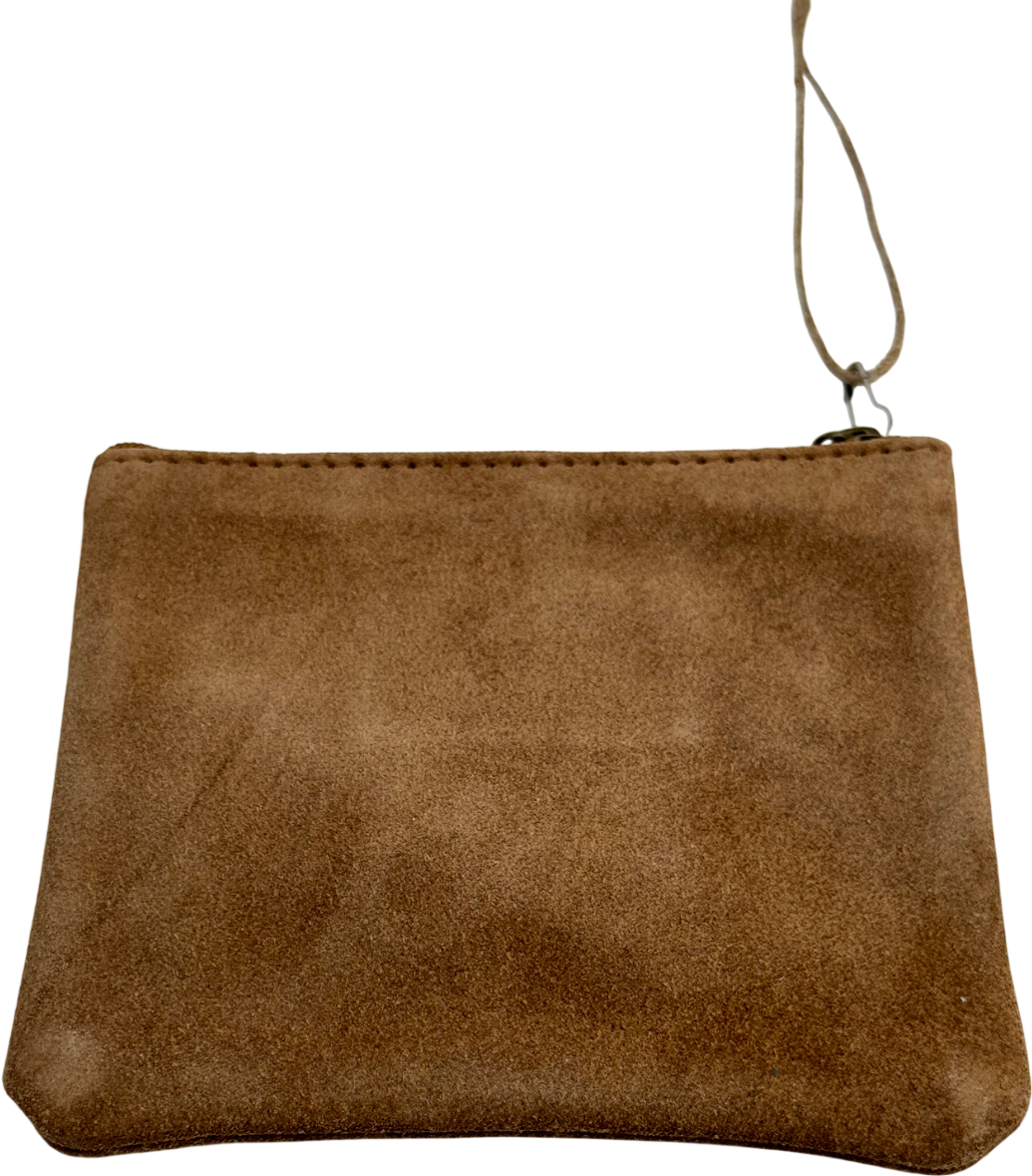 HOLIDAYLIFE Tan Brown Suede Leather Star Purse
