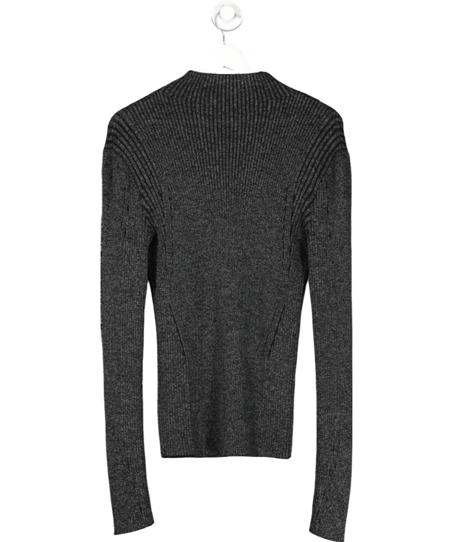 Dion Lee Black Wool Blend Ribbed Top UK 12