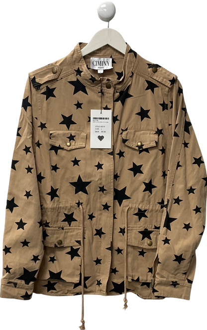 Ciminy Paris Beige Star Printed Jacket UK L