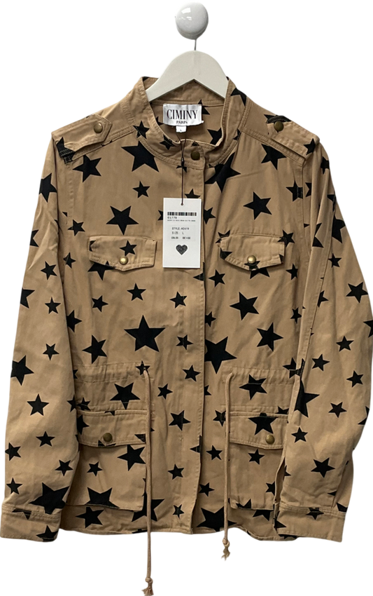 Ciminy Paris Beige Star Printed Jacket UK L