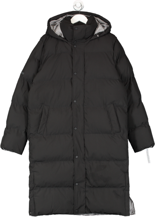 Superdry Black Padded Hooded Parka Jacket UK L